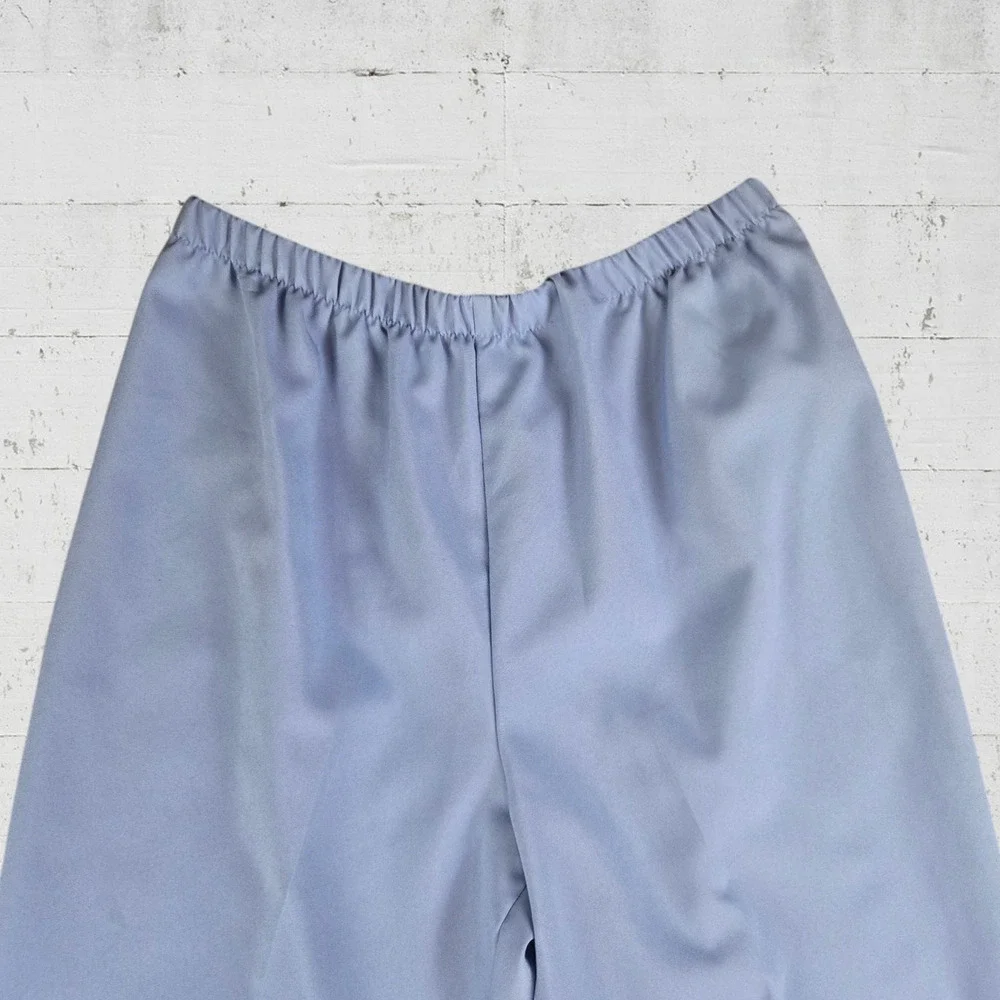 80s Vintage Willow Ridge Periwinkle Blue Retro Top Pants Set USA Made Size 14P
